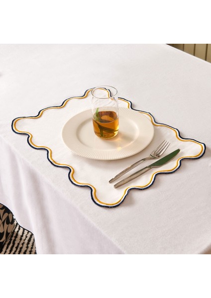 Soft Nonna Amerikan Servis - Hardal / Mavi - 30X50 cm fiyatları