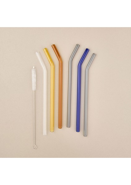Straw Color 6'lı Cam Pipet Fırça Seti - Renkli