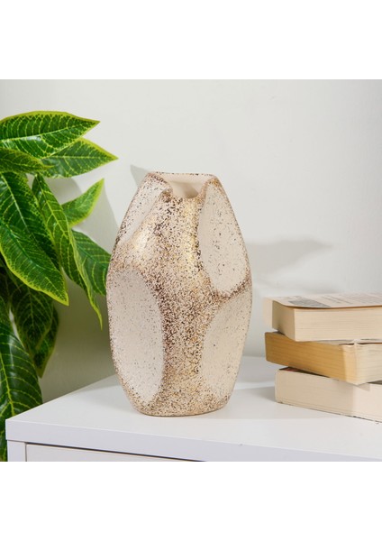 Deco Urthania Vazo - Bej / Gold - 25 cm modelleri