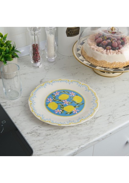 Kitchen Limecello Porselen Servis Tabağı - Renkli - 27 cm fiyatları
