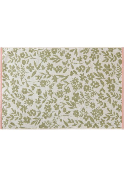 Mint Yaprak Desenli Yüz Havlusu - 50X80 cm