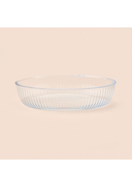 Twin Oval Cam Fırın Kabı - Şeffaf - 25X17 cm