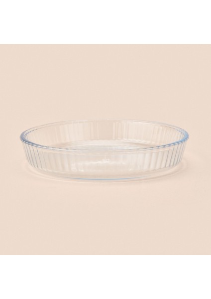 Twin Yuvarlak Petekli Cam Fırın Kabı - Şeffaf - 25 cm