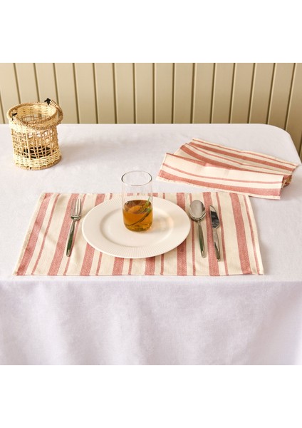 Soft Alno 2'li Amerikan Servis - Ekru / Kiremit - 30X50 cm