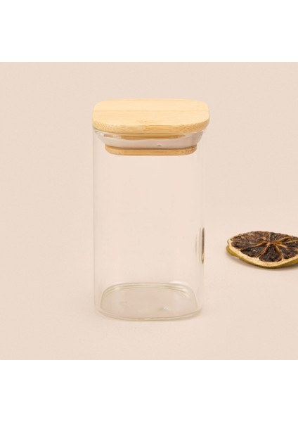 Kare Mantar Kapak Cam Kavanoz - Şeffaf / Açık Kahverengi - 210 ml fiyatları