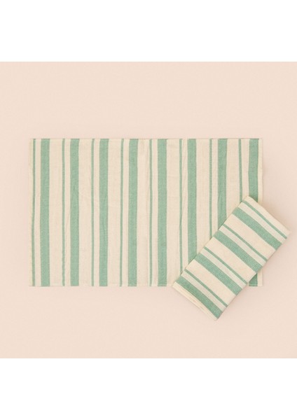 Soft Alno 2'li Amerikan Servis - Ekru / Yeşil - 30X50 cm modelleri