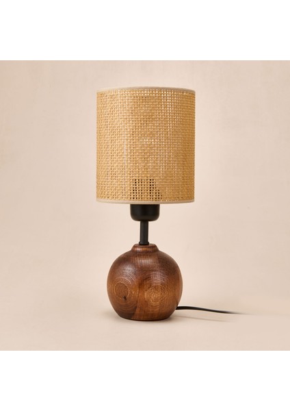 Lighting Simena Ahşap Abajur - Kahverengi / Ceviz - 36X15X15 cm