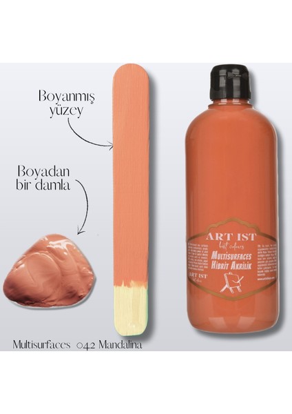 Multisurfaces Hibrit Akrilik Boyalar 500ML - 042 Mandalina