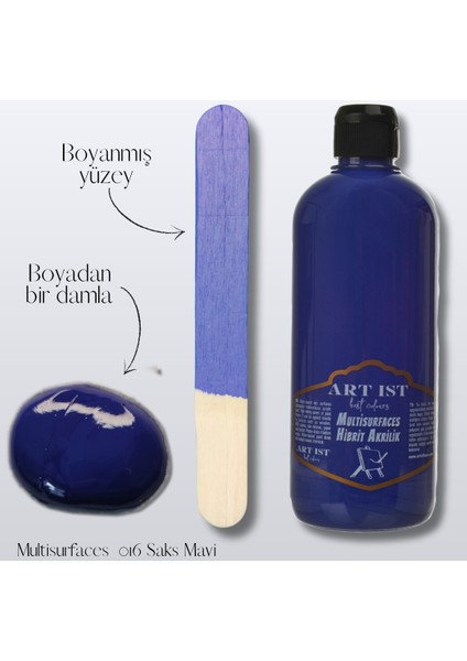 Multisurfaces Hibrit Akrilik Boyalar 500ML - 016 Saks Mavi