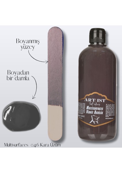 Multisurfaces Hibrit Akrilik Boyalar 500ML - 046 Kara Üzüm