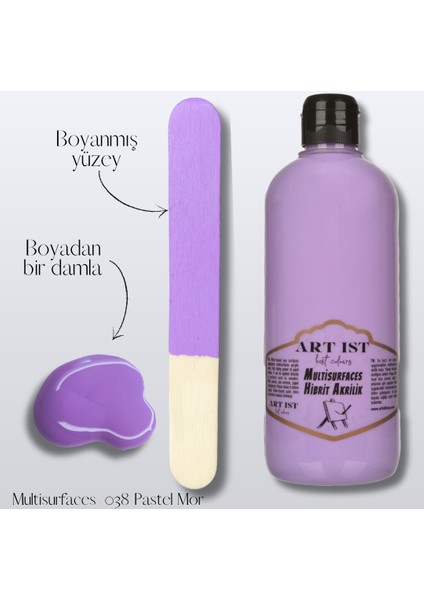 Multisurfaces Hibrit Akrilik Boyalar 500ML - 038 Pastel Mor