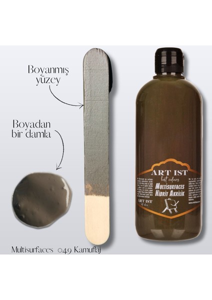 Multisurfaces Hibrit Akrilik Boyalar 500ML - 049 Kamuflaj