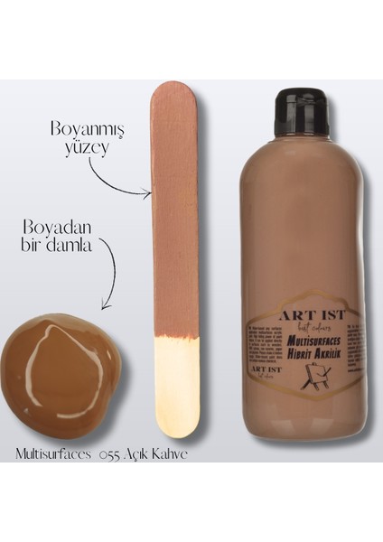 Multisurfaces Hibrit Akrilik Boyalar 500ML - 055 Açık Kahve
