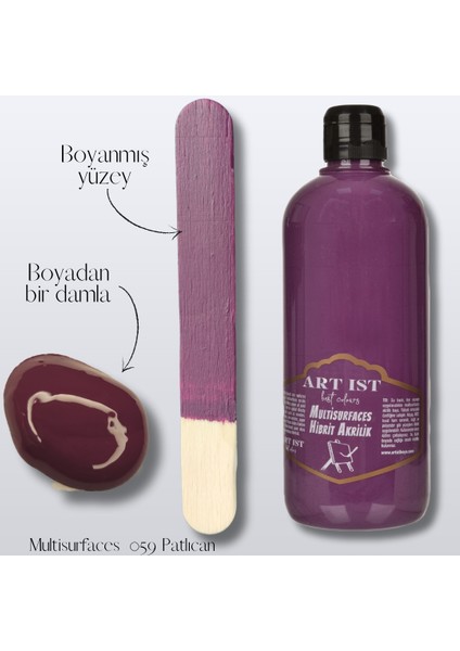 Multisurfaces Hibrit Akrilik Boyalar 500ML - 059 Patlıcan