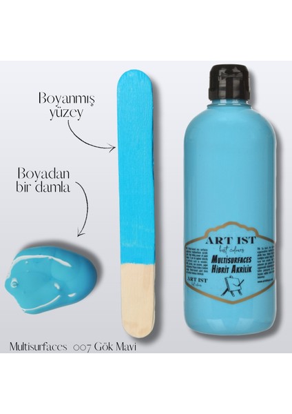 Multisurfaces Hibrit Akrilik Boyalar 500ML - 007 Gök Mavi
