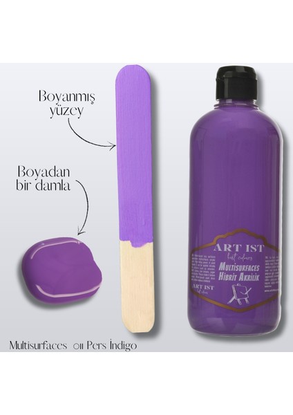 Multisurfaces Hibrit Akrilik Boyalar 500ML - 011 Pers Indigo