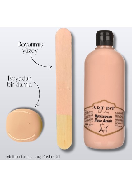 Multisurfaces Hibrit Akrilik Boyalar 500ML - 013 Puslu Gül