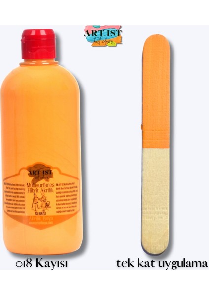 Multisurfaces Hibrit Akrilik Boyalar 500ML - 018 Kayısı
