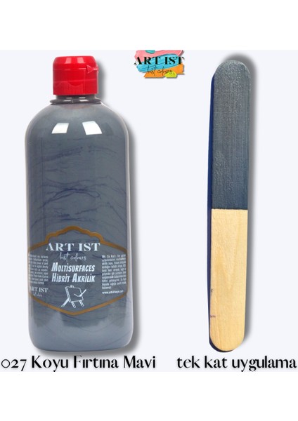 Multisurfaces Hibrit Akrilik Boyalar 500ML - 027 Koyu Fırtına Mavi