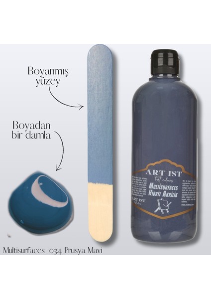 Multisurfaces Hibrit Akrilik Boyalar 500ML - 031 Prusya Mavi
