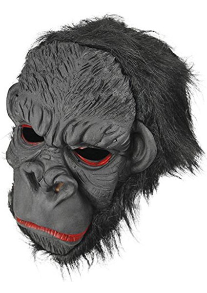 Lateks Goril Maskesi Maymun Maskesi Et Maskesi Orangutan Siyah Saçlı 3 No modelleri