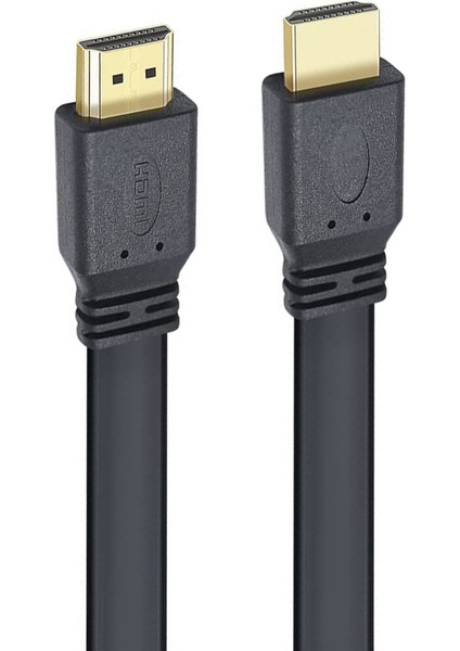 Düz Siyah 1.5 Metre Flat Yassı Gold Uçlu HDMI Kablo fiyatları