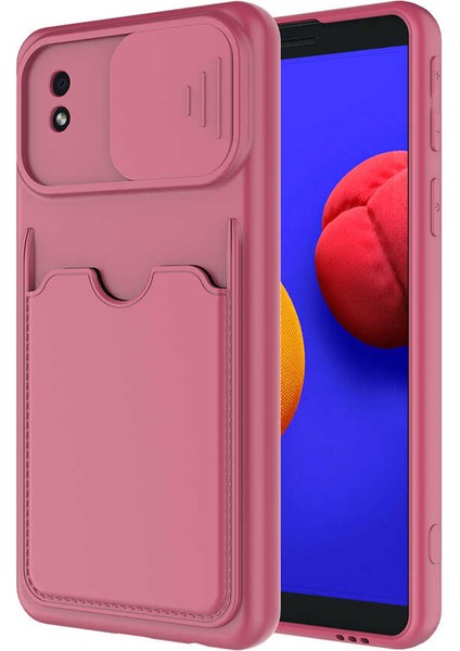 Galaxy A01 Core Kılıf ​renkli Kartlıklı Esnek Kırılmaz Sert Silikon Kartix Kapak