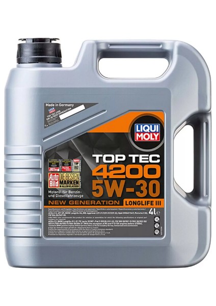 Top Tec 4200 5W -30 Motor Yağı (4 Litre) Yeni Üretim Tarihli
