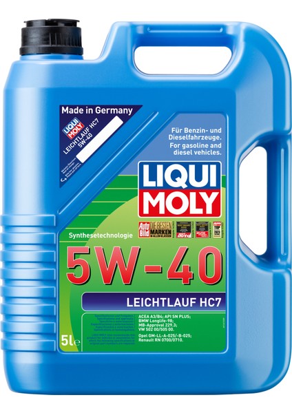 Leichtlauf Hc7 5W -40 Motor Yağı (5 Litre) Yeni Üretim Tarihli