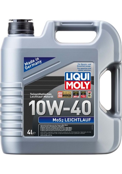 Mos2 Leichtlauf 10W -40 Motor Yağı (4 Litre) Yeni Üretim Tarihli