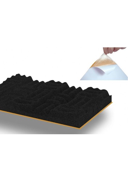 Yapışkanlı Yanmaz Akustik SÜNGER40MM 50DNS 100CM x 100CM