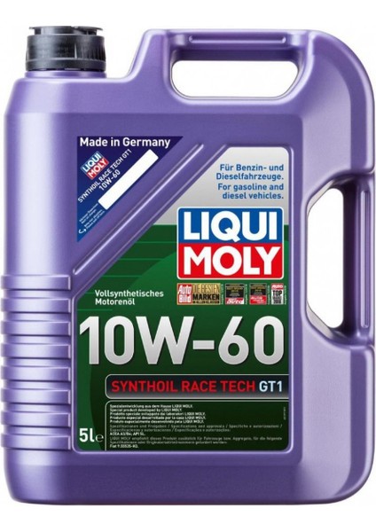 Synthoil Race Tech Gt1 10W -60 Motor Yağı (5 Litre) Yeni Üretim Tarihli