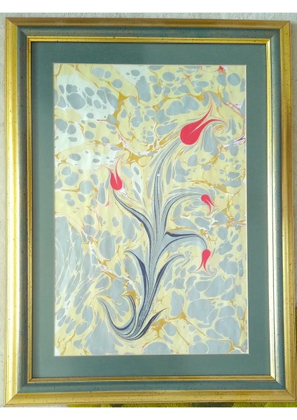 Çerçeveli Ebru Tablo 65X50 cm