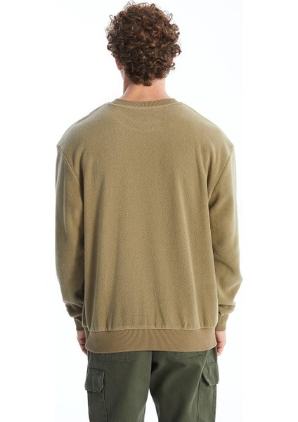 Bisiklet Yaka Uzun Kollu Polar Erkek Sweatshirt indirimleri