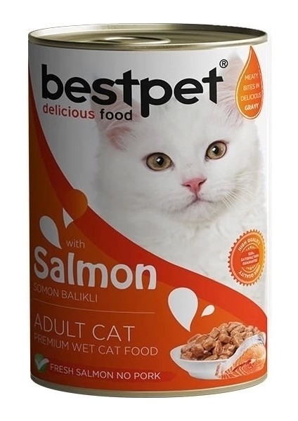 Bestpet Somonlu Jöleli Yetişkin Konserve Kedi Maması 400 gr