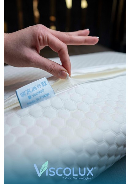 Xl Mega Boy Ortopedik Yastık - Boyun Destekli Visco Yastık 60X40X11/8 Mavi