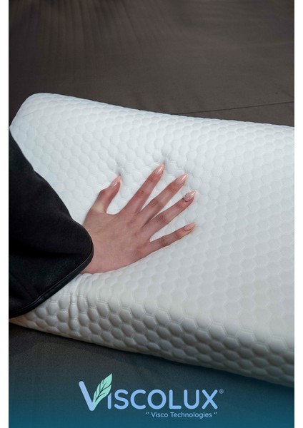 Xl Mega Boy Ortopedik Yastık - Boyun Destekli Visco Yastık 60X40X11/8 Mavi