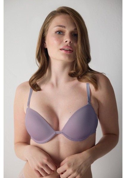 2169 Kadın Ortası Dekolte Düz Kumaşlı Destekli Sütyen-Çinko