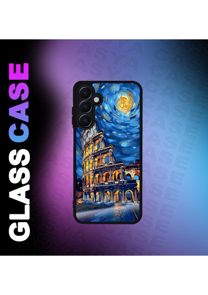 Samsung Galaxy A55 5g Kılıf Roma Baskılı Telefon Kapağı Siyah Silikon Arka Kapak Koruyucu