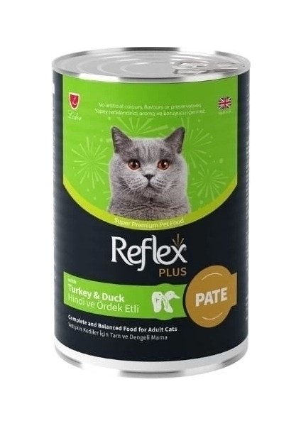 Reflex Plus Pate Içinde Hindi ve Ördek Etli Yetişkin Konserve Kedi Maması 395 gr