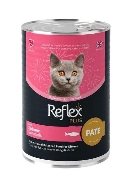 Reflex Plus Pate Içinde Somonlu Yavru Konserve Kedi Maması 395 gr