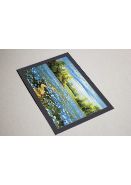 Ahşap Kendinden Çerçeveli Tablo - Manzara Boyama Tablo, Standart - 20X28CM
