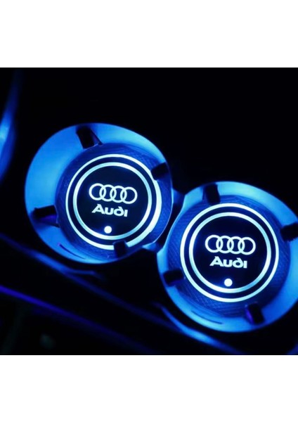 Audi Ile Uyumlu LED Bardak Altlığı A1 A3 A4 A5 A6 Q1 Q2 Q3 Q5