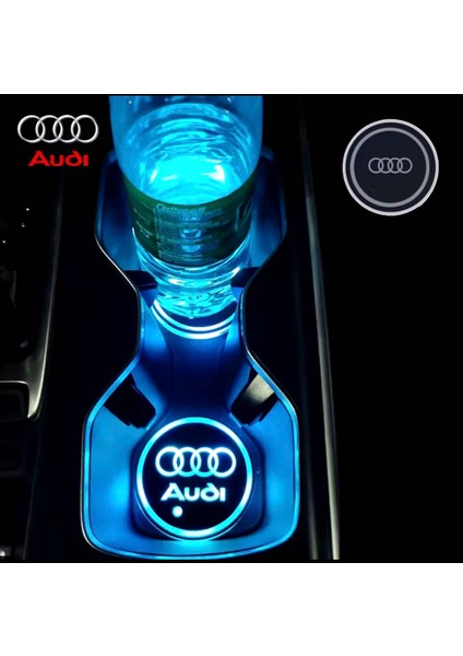 Audi Ile Uyumlu LED Bardak Altlığı A1 A3 A4 A5 A6 Q1 Q2 Q3 Q5 indirimleri