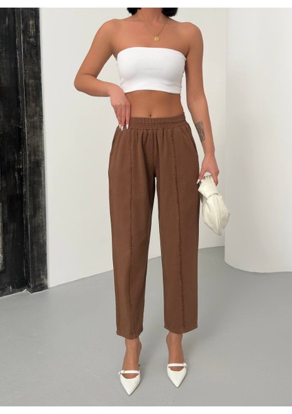 Çımalı Gabardin Kahve Pantolon