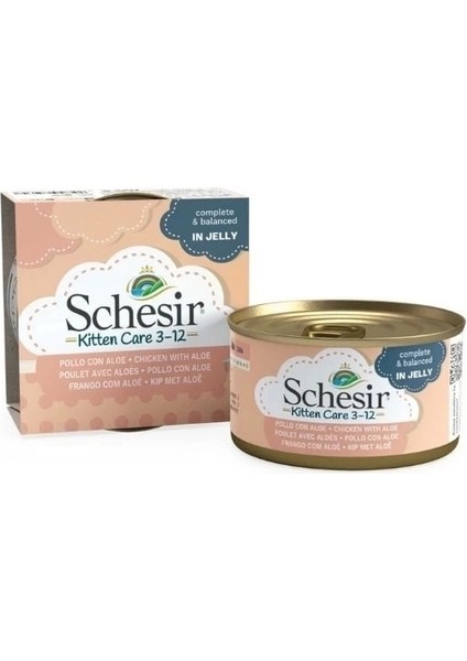 Schesir Kitten Tavuk ve Aloeveralı Yavru Konserve Kedi Maması 85 gr