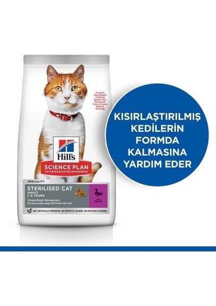 Hills Young Sterilised Ördekli Kısırlaştırılmış Kedi Maması 1.5 kg fiyatları