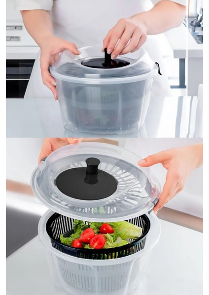 4.4 Litre Büyük Boy Vega Salata Kurutucusu - Sebze Kurutucu - Meyve Kurutucu