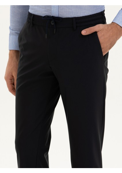Erkek Lacivert Slim Fit Kumaş Pantolon 50276880-VR033