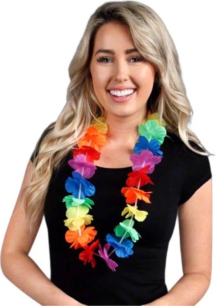 Hawaii Çiçekli Boyun Kolyesi - Renkli Tropikal Parti Leisi indirimleri